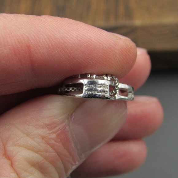 18" Sterling Silver Very Light Aquamarine Heart Pendant Necklace Vintage - Picture 4 of 7